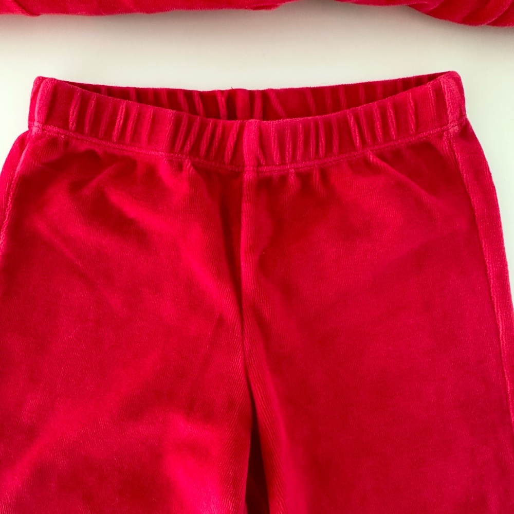 JACADI red velours pajamas with tartan collar in size 4 - Picture 7 of 13